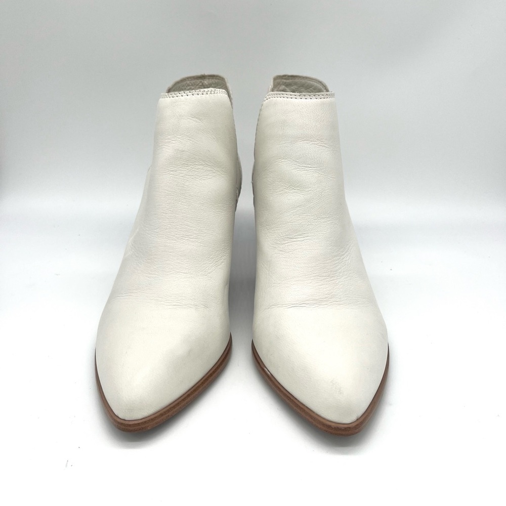 Cream White Frye Reina Cutout Booties Women’s Size 8 1/2 Leather Ankle Boots - Picture 2 of 7